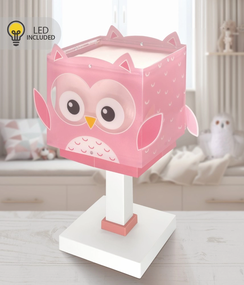 Tischleuchte für Kinderzimmer Owl rosa Dalber 8420406002538