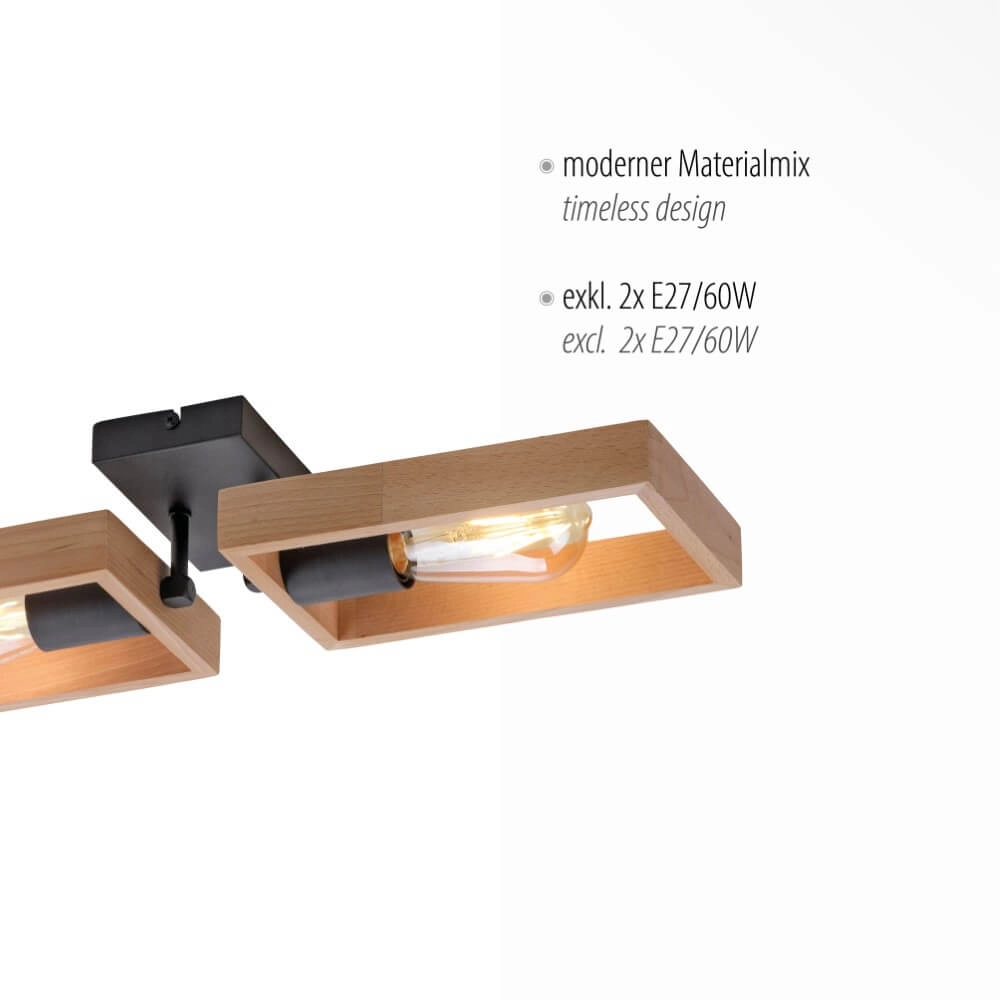 Ländliche Deckenleuchte Franky 2-flammig Just Light 4043689983116