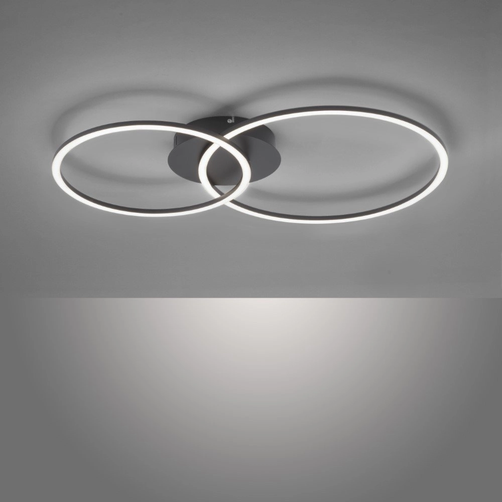 Deckenleuchte Ivanka 2-Ring schwarz Just Light 4043689970536