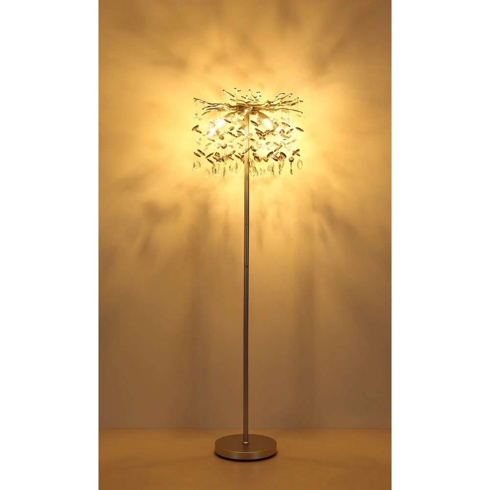 Stehlampe Queena silbergrau Ø 46 cm Globo 9007371531684