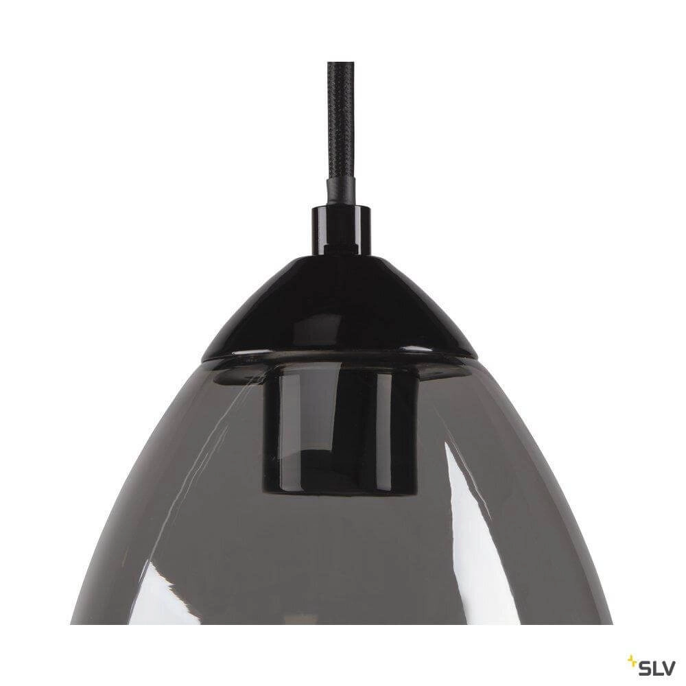 Hängelampe aus Glas Para Cone schwarz mit Rauchglas SLV 4024163262385