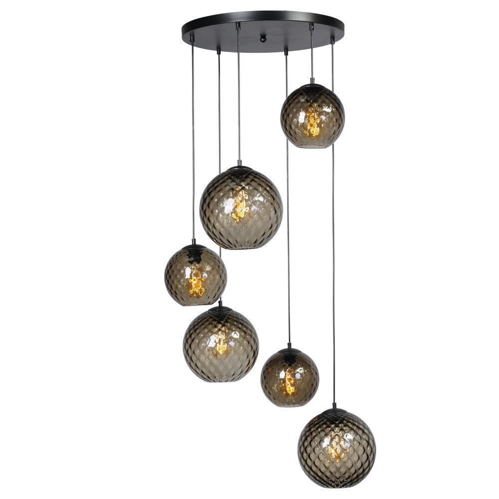 Hängelampe mit 6 Leuchten Baloton Schwarz