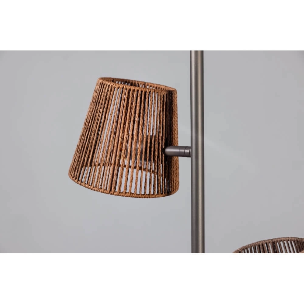 3-flammige Stehleuchte Daan braun mit Rattan ETH 8720195309345