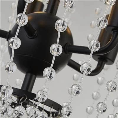 Leuchter Shower schwarz mit Kristall Searchlight 5053423190457
