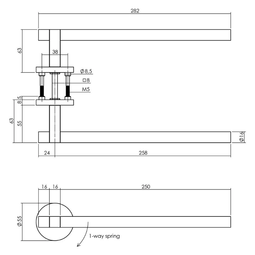 Design-Türgriff Shiraat Rechts Messing matt Intersteel 8714186553824