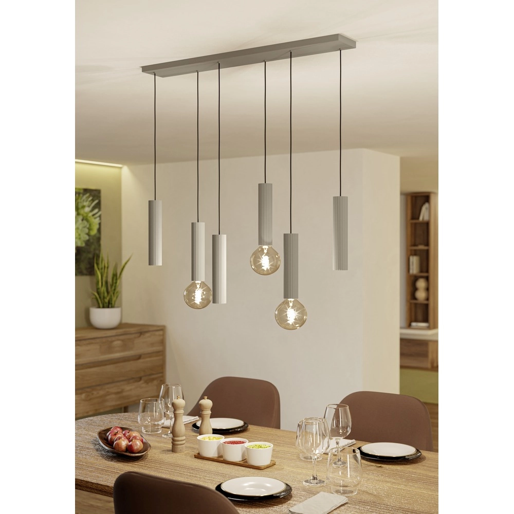 Design-Pendellampe Fariolo 6-helles sandbraunes geradeaus Eglo 9008606391646
