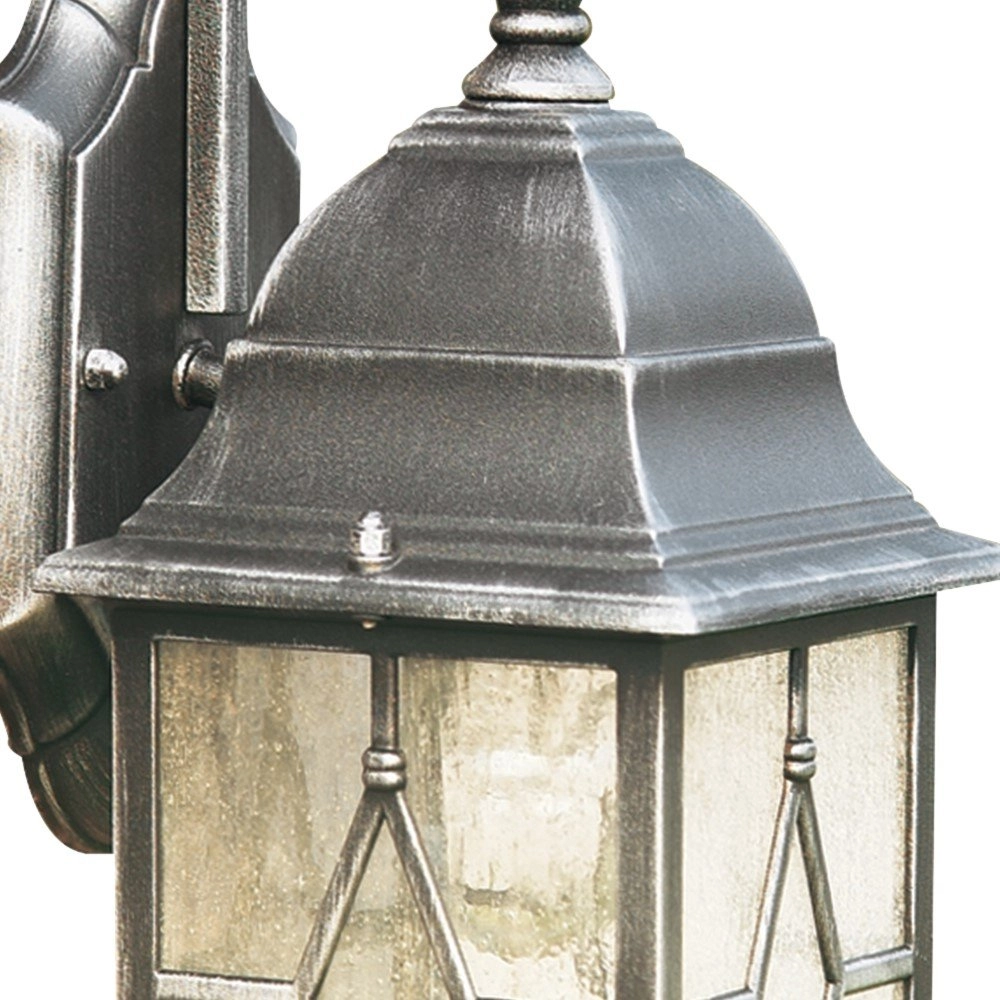 Klassische Wandleuchte Genoa Down schwarz silber Searchlight 5013874310484