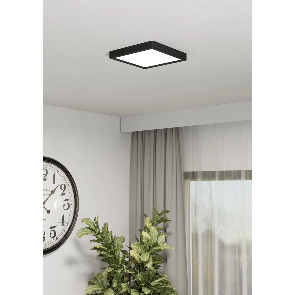 LED-Deckenlicht Fueva 6 Quadrat – Schwarz – 22x22 cm Eglo 9008606330119