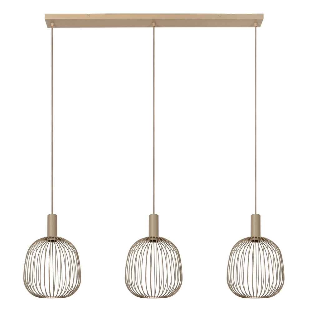 3-Licht Pendellampe Esterel sandbraune Mini-GU10-Patrone