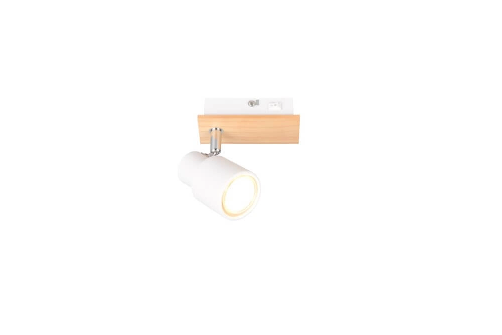 Design-Wandleuchte Pierre weiß mit Holz Trio 4017807638141