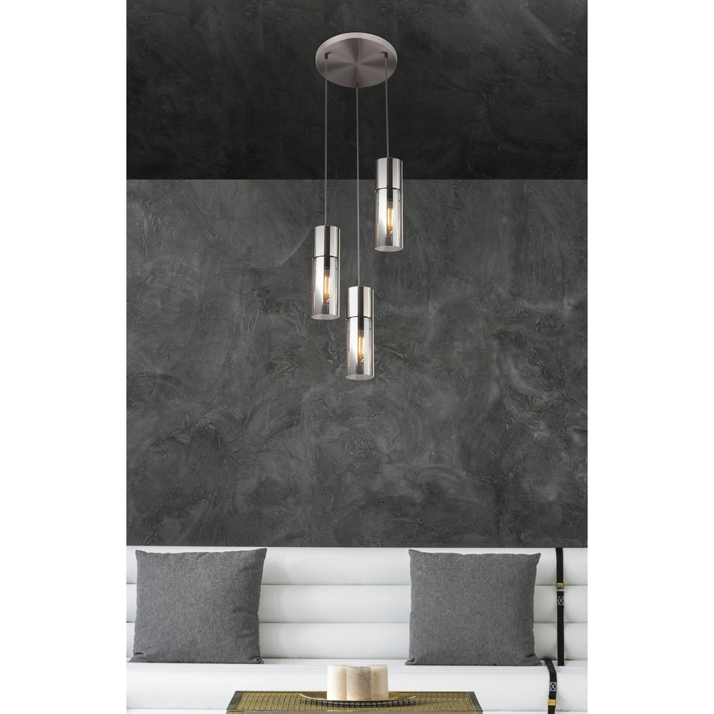 3-Licht Pendellampe Annika Nickel-Design Globo 9007371412686