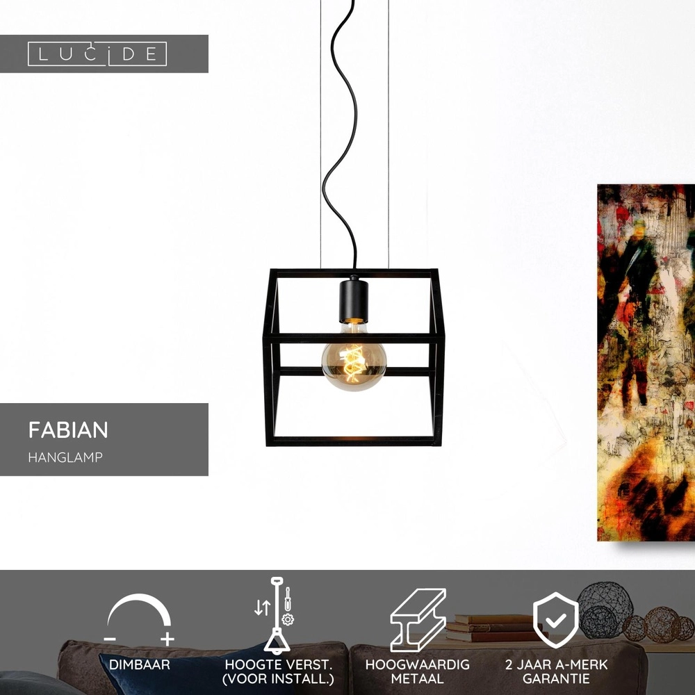 Moderne Pendellampe Fabian Schwarz Lucide 5411212010797