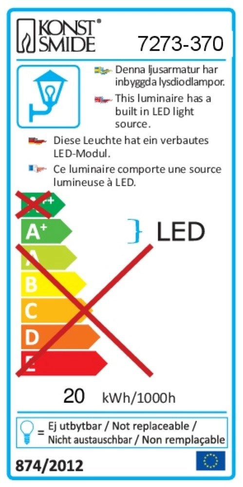 LED-Außenleuchte Asti LED KonstSmide 7318307273373