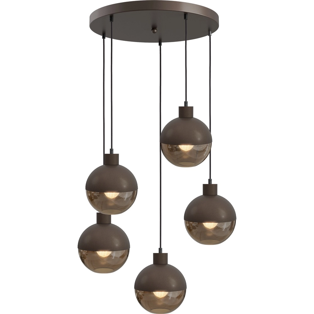 Design-Pendellampe Opera 5-Glas Kakao Ø 50 cm