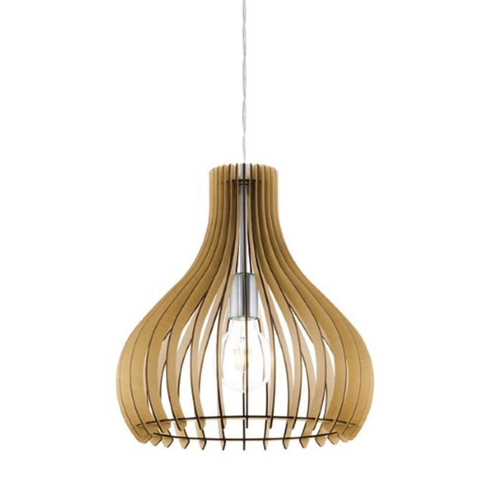 Pendelleuchte Tindori 38 cm hellbraunes holz