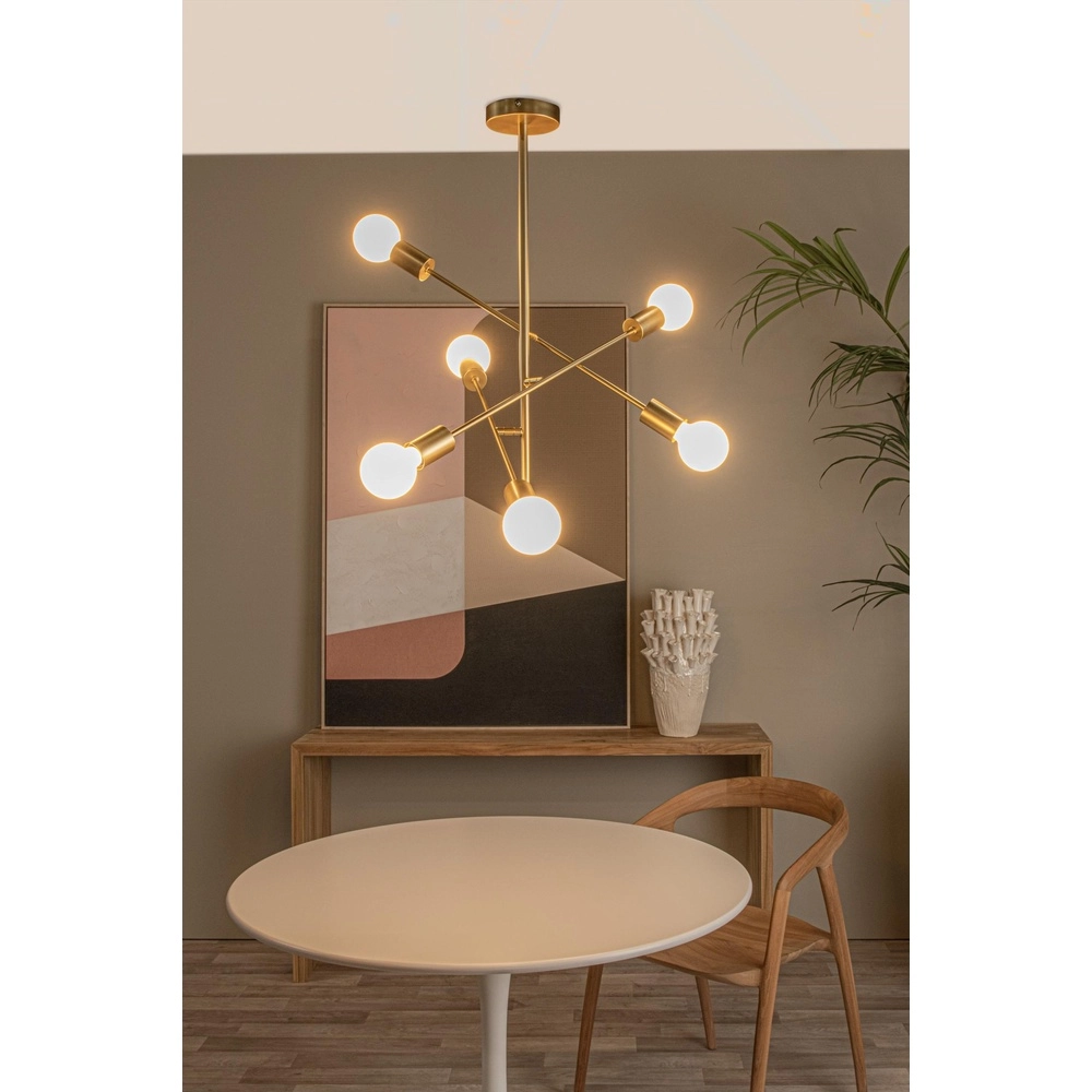 Deckenlampe Lester 6-Licht Gold Lucide 5411212211743