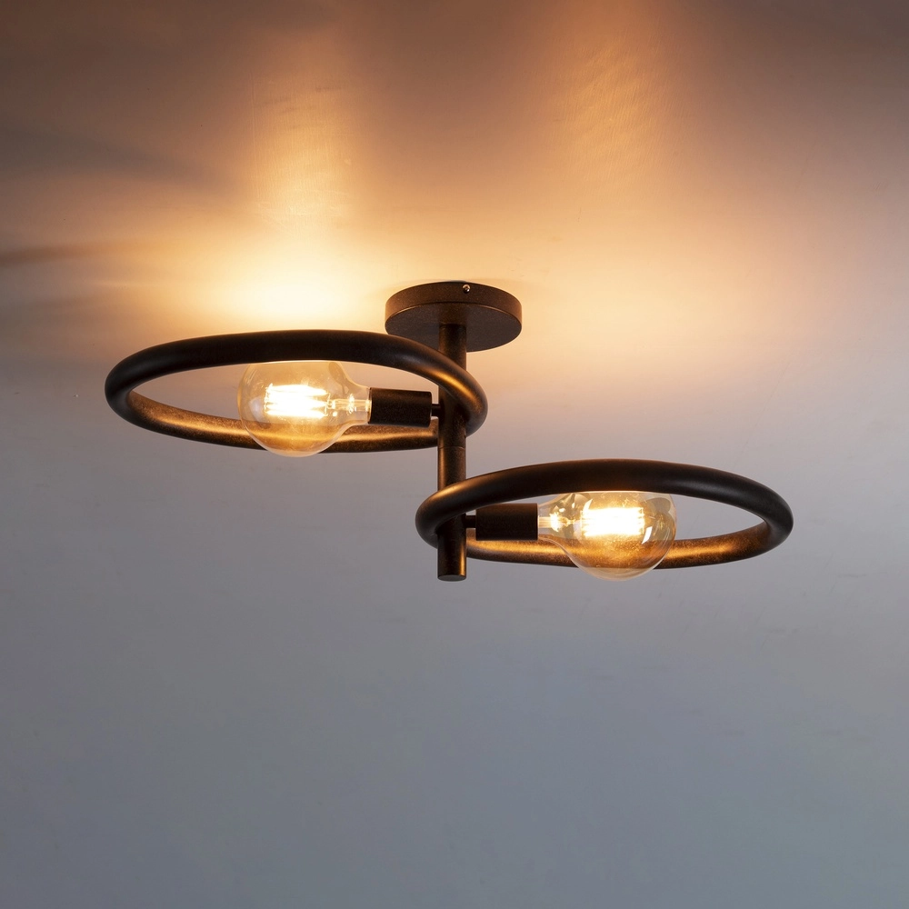 Landdeckenlampe Pebble arktisch schwarz – 2x E27 Lyora 8716803510999
