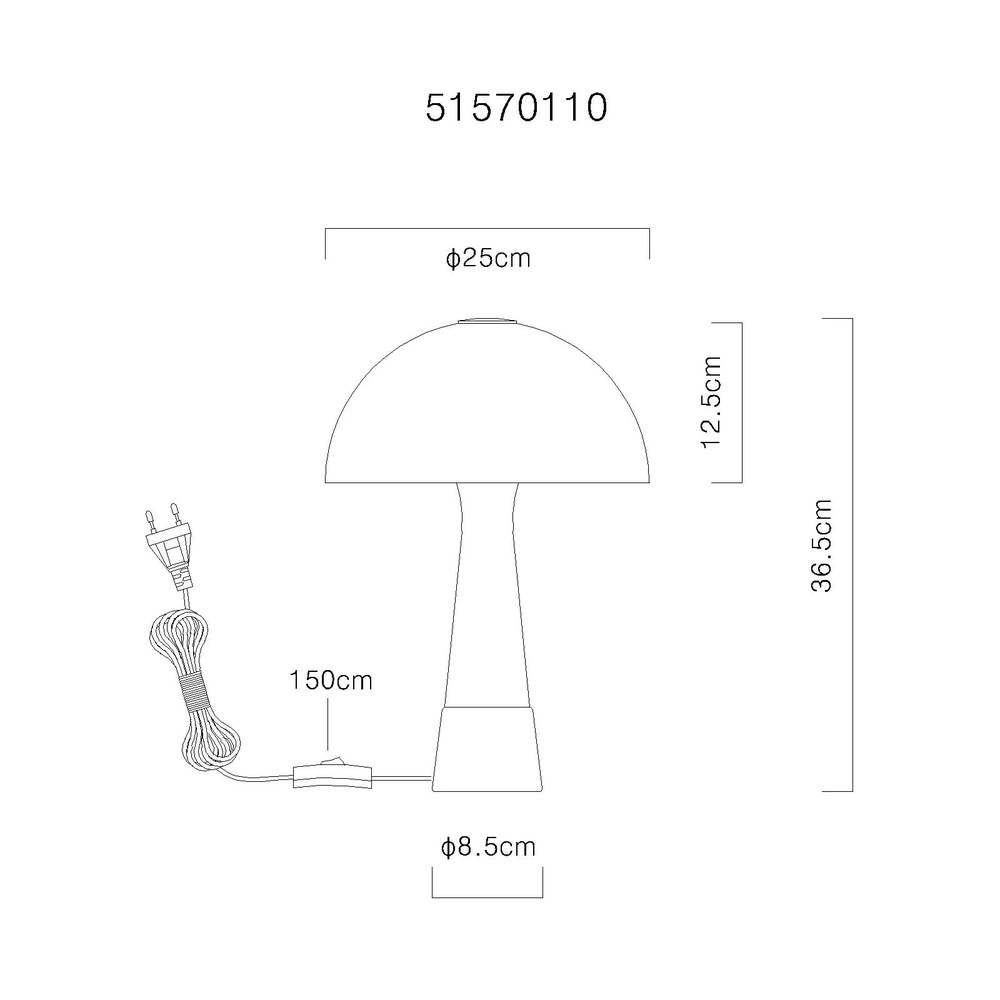 Einzigartige Tischlampe Paulin Ø 25cm grau Globo 9007371510801