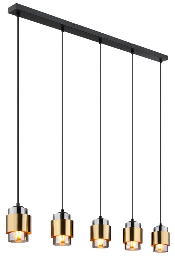 Design-Hängelampe Milley schwarz mit gold
