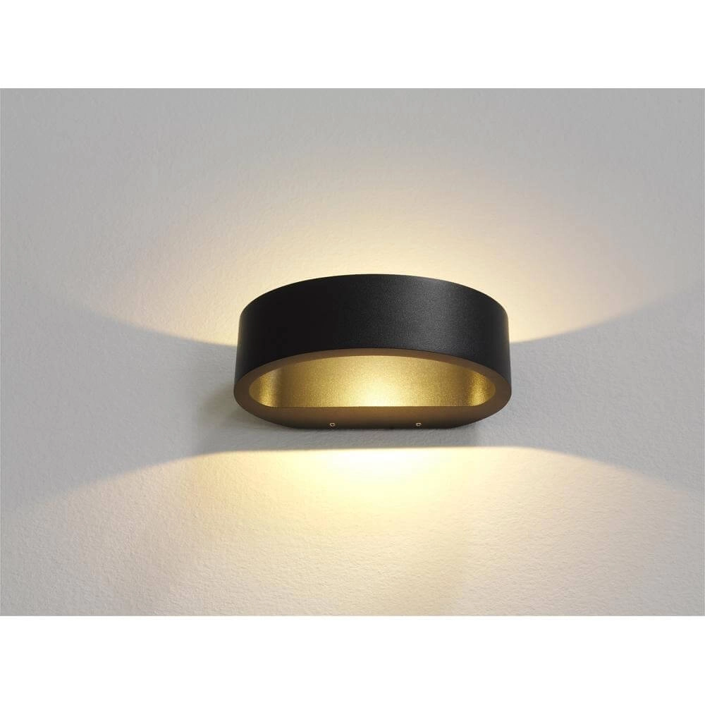 Design-Wandleuchte Sharp schwarz mit gold