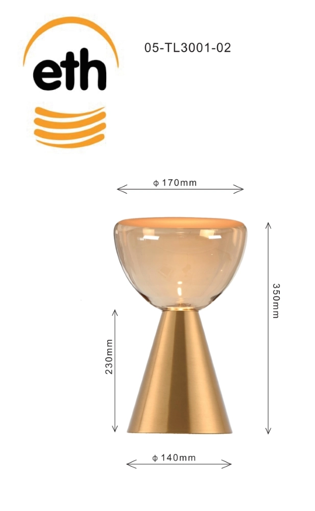 Goldene Tischlampe Lisa Ø 17cm ETH 8720195310235