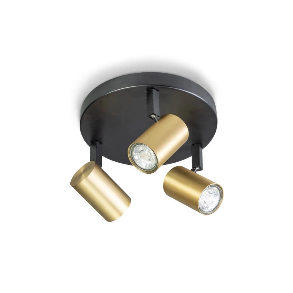 3-flammiger Aufbaustrahler The Common schwarz mit gold ETH 8720195304340