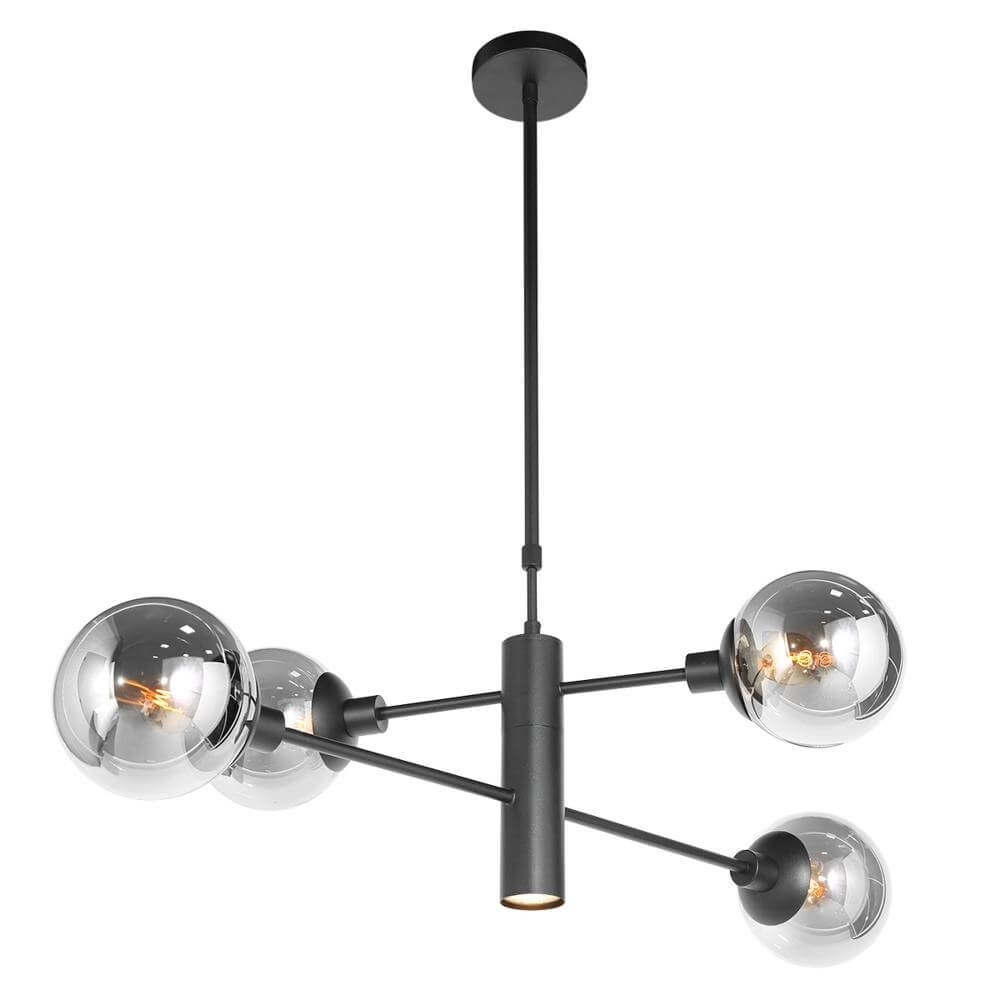 Design-Pendelleuchte Constellation schwarz mit Rauchglas Steinhauer 8712746173031