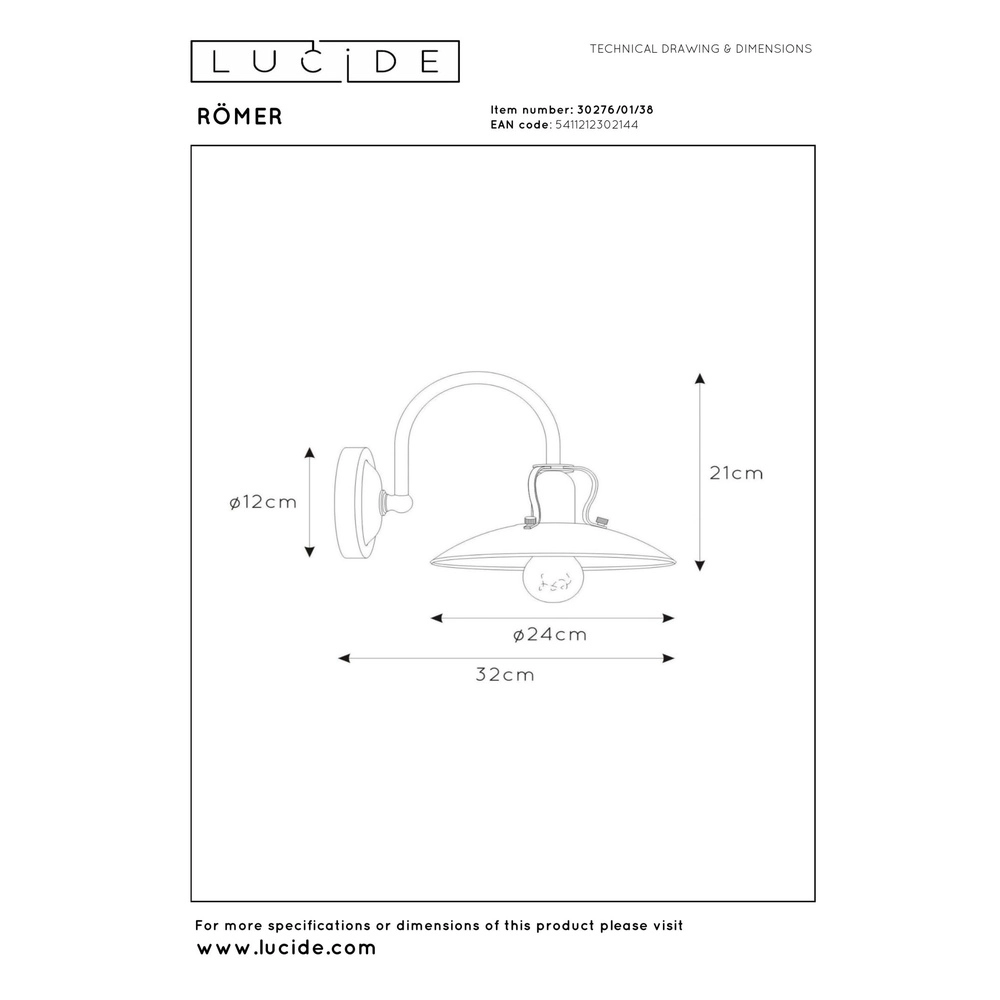 Klassische Wandlampe RÃ¶mer Beige Lucide 5411212302144