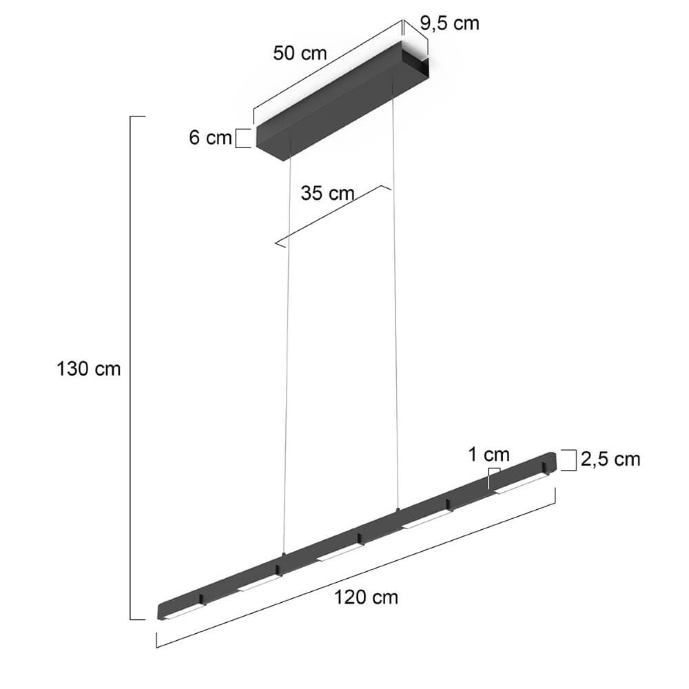 LED-Büro-Hängelampe Bloc Schwarz Steinhauer 8712746148251