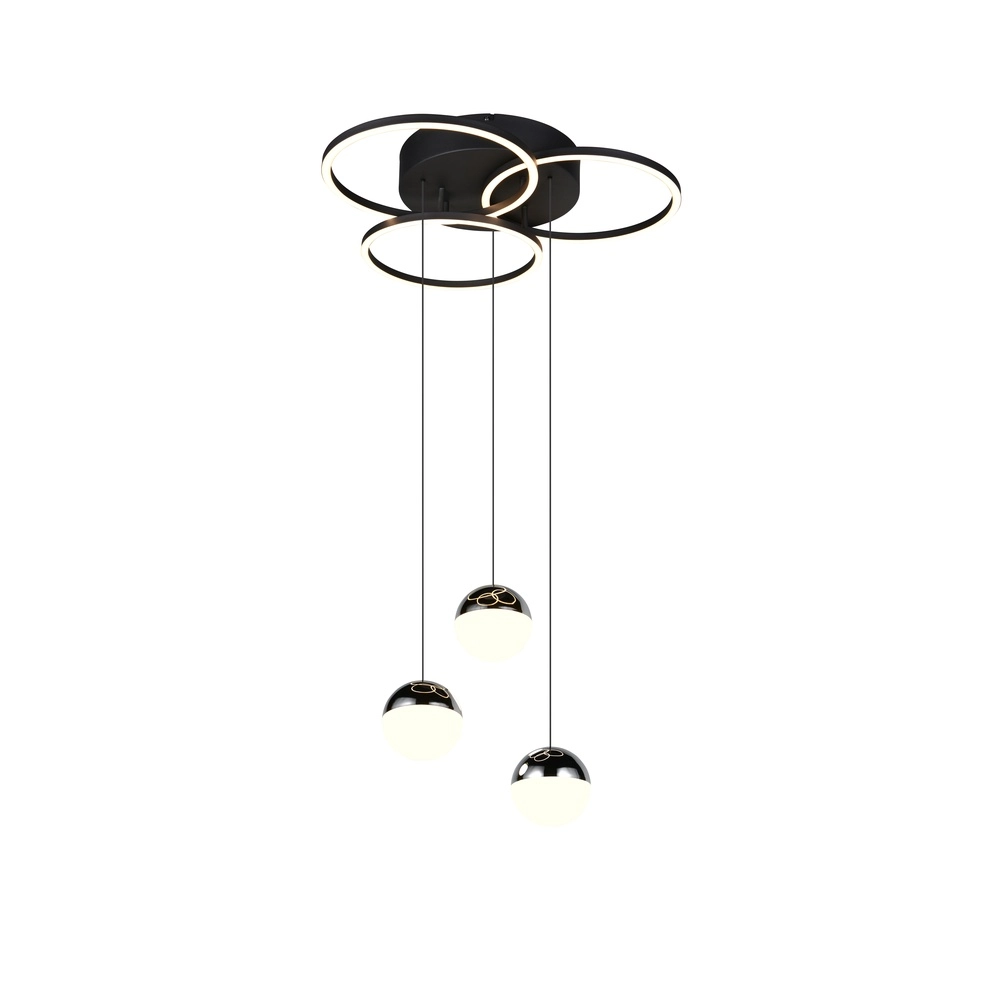 Schwarze Pendellampe Larino Runddesign
