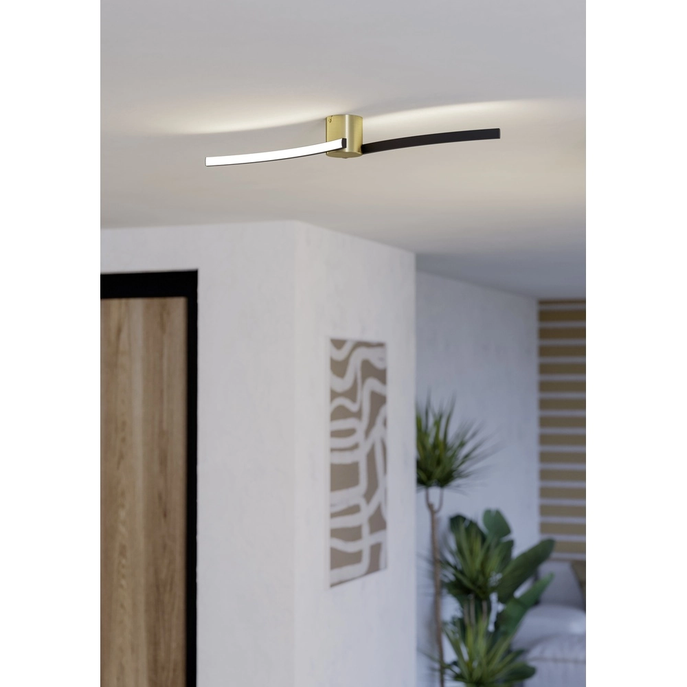 Schlankes LED-Deckenlicht Aieta 72 cm – Schwarz mit Gold Eglo 9008606316090