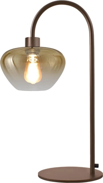 Tischlampe Genua Braun mit Goldglas 61cm