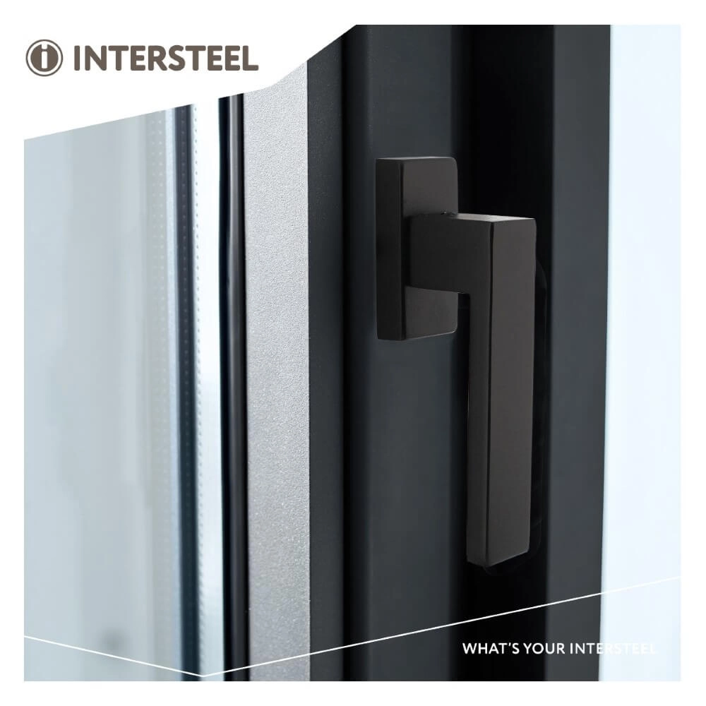 Griff für Fenster Amsterdam Rechteckige Rosette schwarz Intersteel 8714186562277