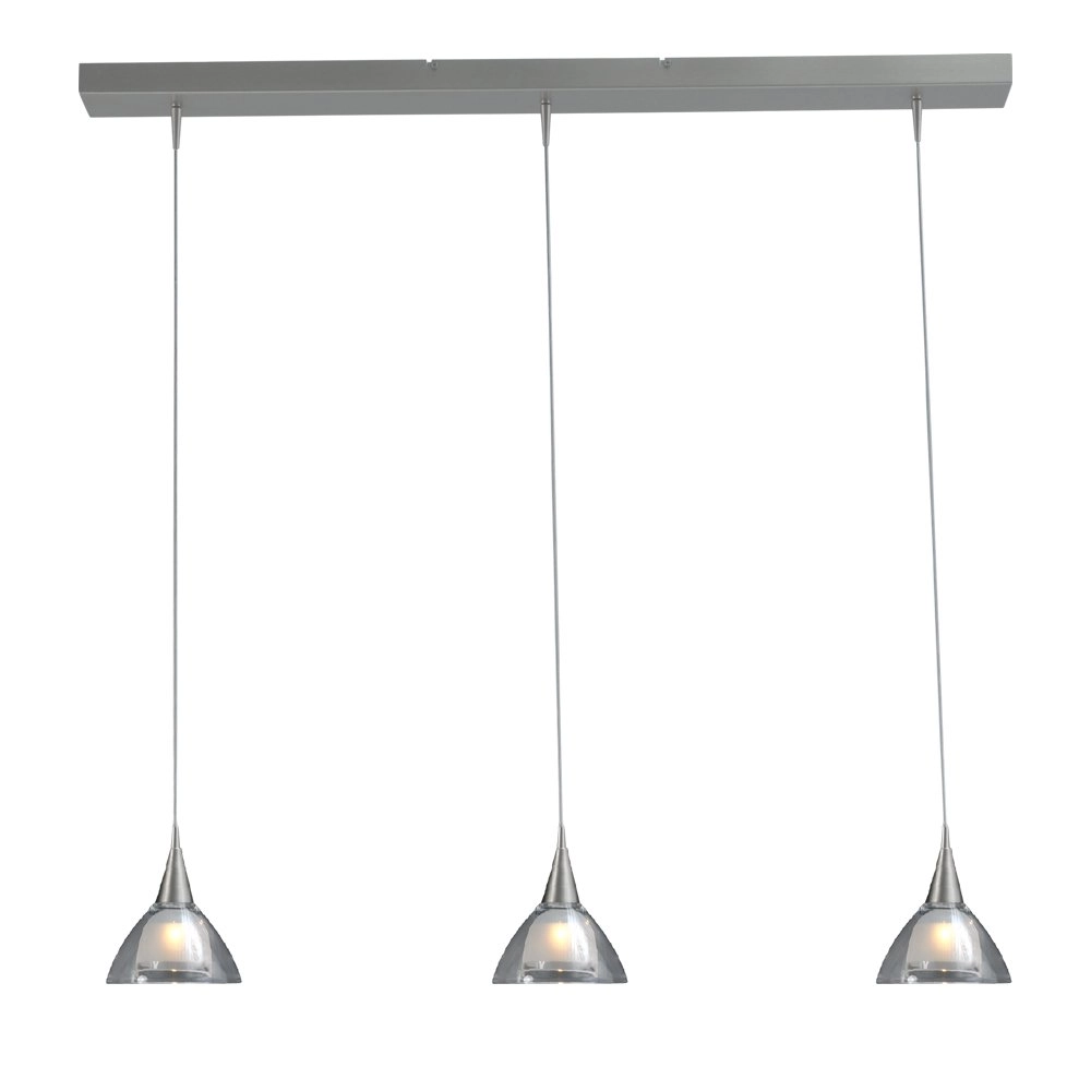 Esszimmerlampe Caterina LED 3-Licht-Edelstahl