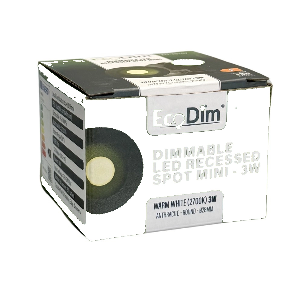 LED Mini versenkter Scheinwerfer 3W Anthrazit Lyora 8719322376411