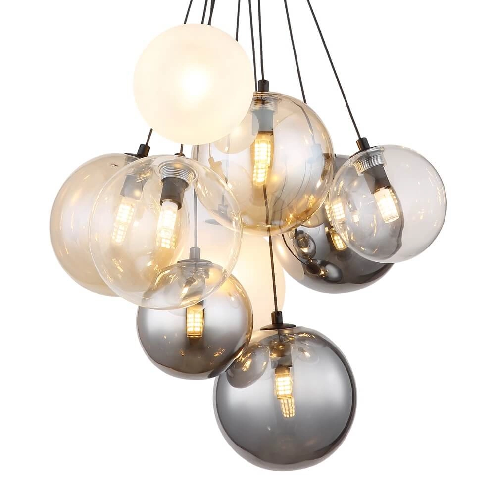 Schwarze Pendelleuchte Ballgi Glas Globo 9007371453160
