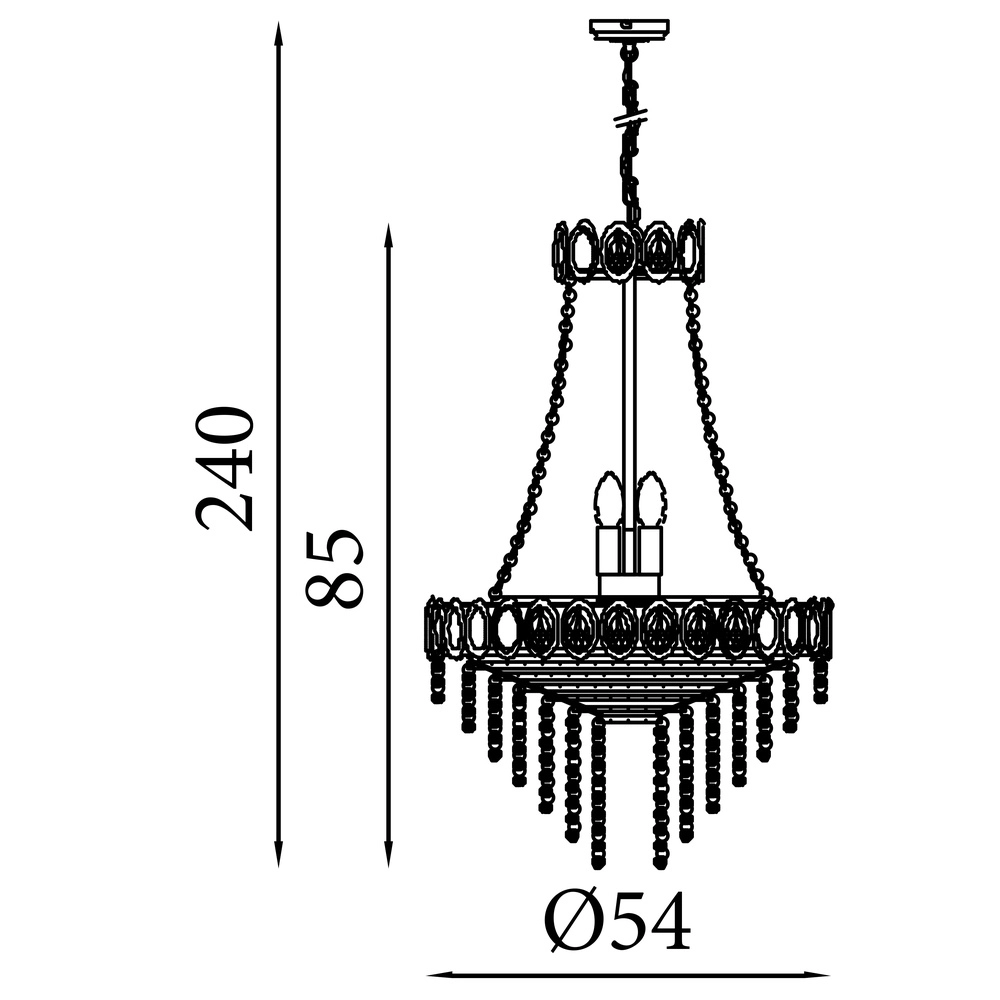 Kronleuchter Louis gold Ø 54cm Searchlight 5053423274614