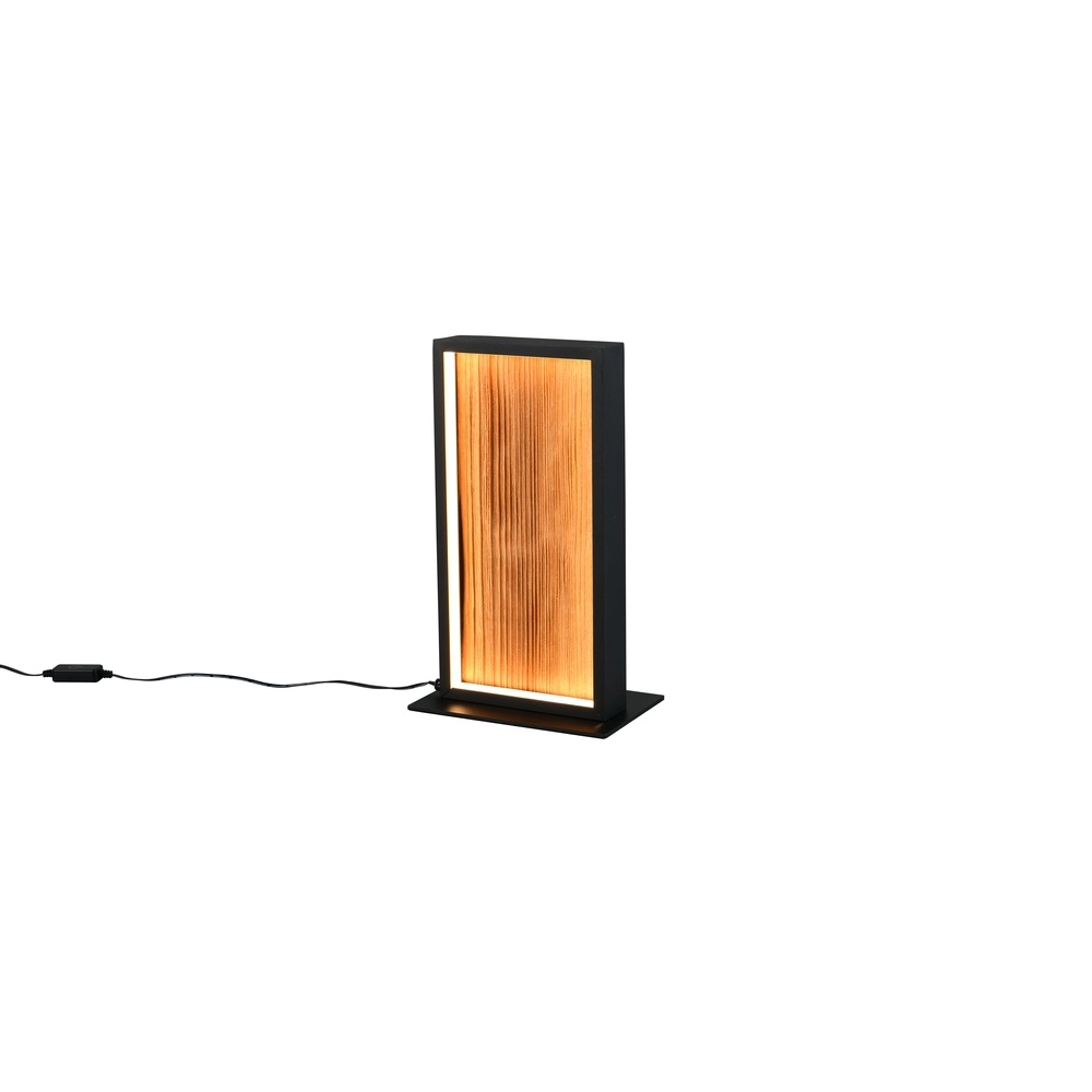 Design-Tischleuchte Kalea schwarz mit Holz