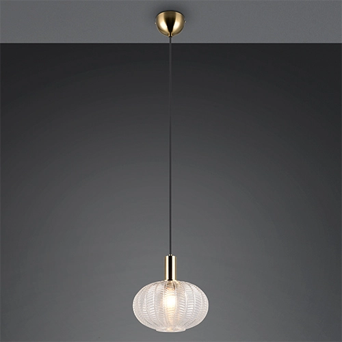 Klassische Pendellampe Elvezia Transparentes Glas Trio 4017807682045