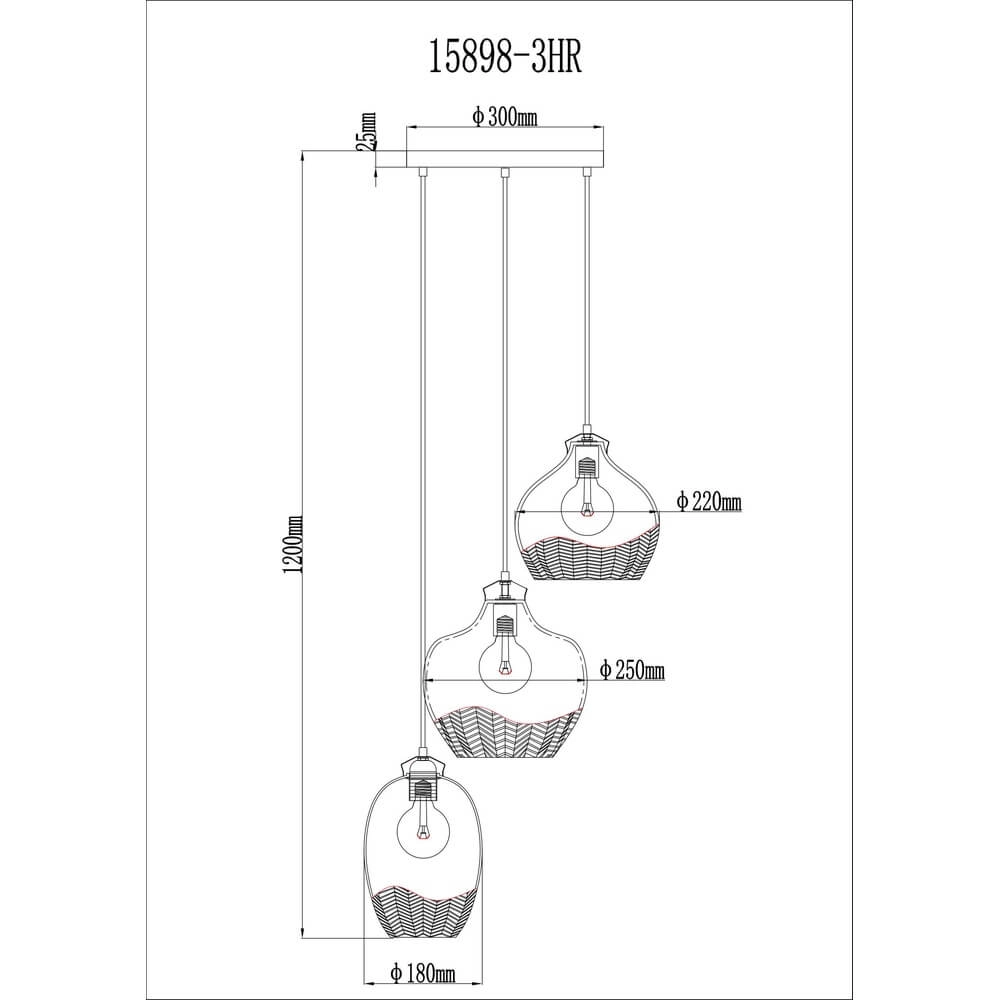 Goldene Pendelleuchte Jessica mit farbigem Glas rund Globo 9007371487110