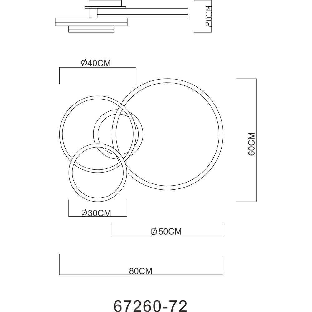 Deckenlampe Rubio Graue 3 Ringe Globo 9007371425914