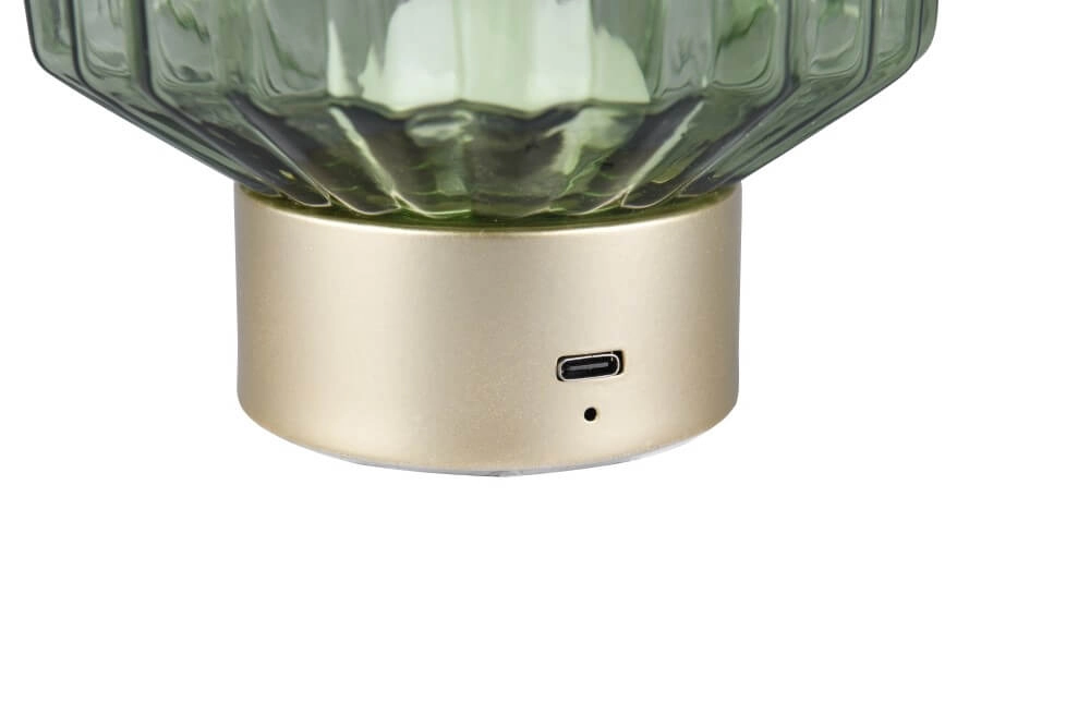 Wiederaufladbare Tischlampe Lord mit grünem Glas Trio 4017807601909